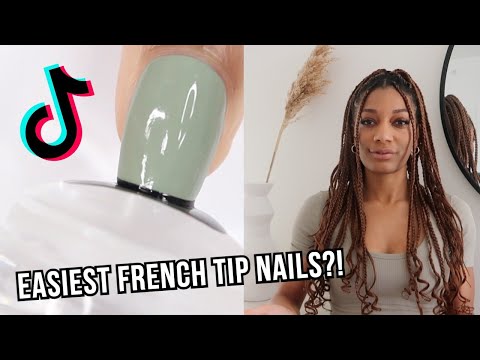 EASIEST FRENCH TIP NAILS EVER?! | testing viral TIkTok stamper nail hack - YouTube