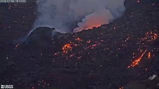 Slumping Molten Cone Material Timelapse Kilauea Eruption Episode 28