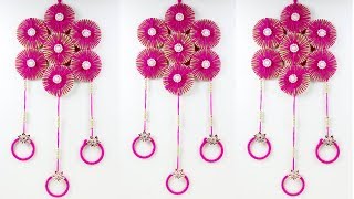 Beautiful Wall Hanging From Old Bangles Diy-Wall Toran From Woolen And Hair Band Wallhanging