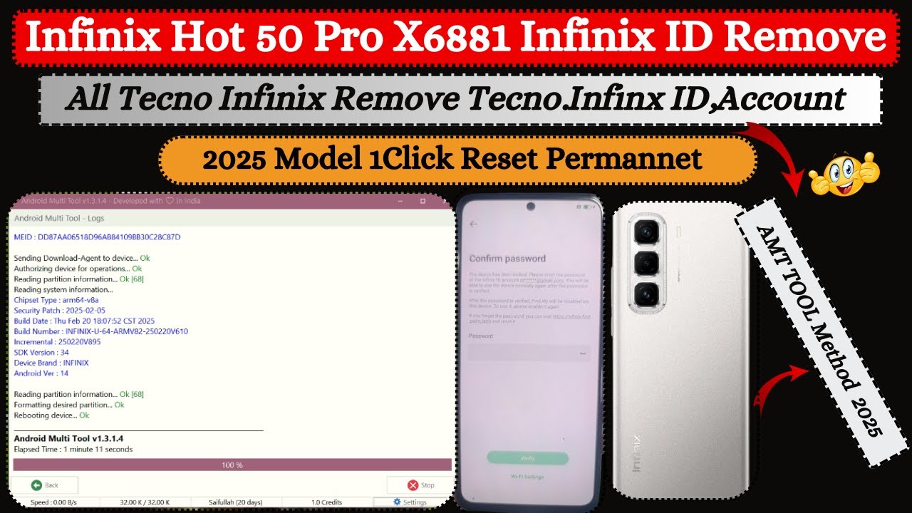 Infinix Hot 50 Pro X6881 infinix Account Remove | All Infinix Hot 50 Pro X6881 infinix Account Remove | All