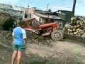 Russian tractor  broken in half :))))