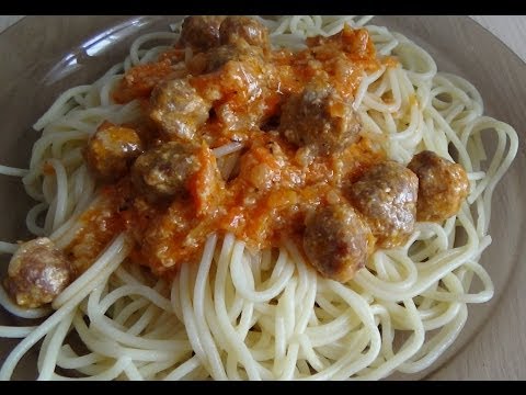 24. Спагетти с соусом из фрикаделек 24. Спагетти с соусом из фрикаделек
