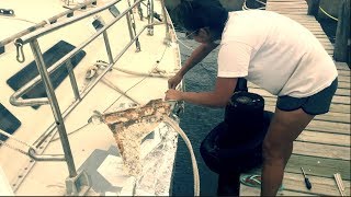 Assessing the damage after Hurricane Harvey | The gaping hole that haunts our sailboat
