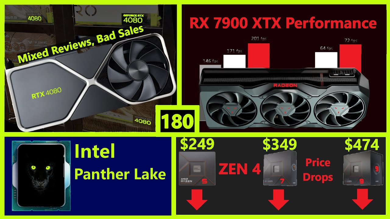 RTX 4080 Launch, RX 7900 XTX Performance, Zen 4 Price Drops, Intel Panther Lake | Broken Silicon 180
