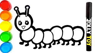Lets Learn How To Draw, Paint Caterpillar Rainbow Caterpillar Drawing, Painting, Coloring