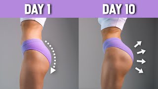 10 Min | 10 Days | 10 Exercises to GROW BUBBLE BUTT - Intense Booty Challenge, N