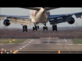 TNT Boeing 747-400 very hard Landing at Düsseldorf, Close up (HD)