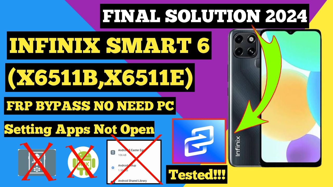 INFINIX SMART 6 (X6511b,X6511e) FRP BYPASS NO NEED PC INFINIX SMART 6 (X6511b,X6511e) FRP BYPASS NO NEED PC