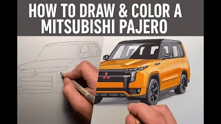 How To Draw Mitsubishi Pajero Realistic Marker Car Drawing Tutor