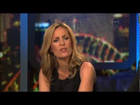 Gillian Anderson interview on The 7pm Project Australia 2011 Johnny