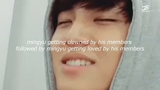 mingyu getting clowned followed by mingyu getting loved by his members