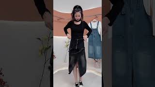 Part 253 . Denim Overalls Skirt Skirt Two Piece Set