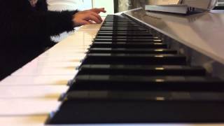 Piano student practicing Abrsm 'dancing bear' for the their grade 2 exam :-)