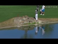 Zach Johnson's shot from a rock pile goes the wrong direction at Humana