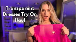 4K TRANSPARENT Dresses TRY ON Haul with Mirror View | Natural Body | Cassidy Hea