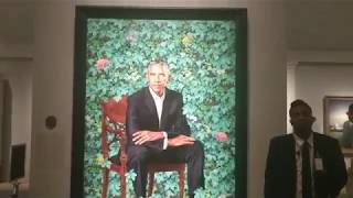Portrait of Barack Obama and other presidents at the National Portrait Gallery in Washington DC
