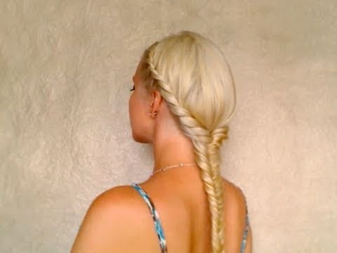 Easy fishtail braid hairstyles for medium long hair Greek goddess hair tutorial