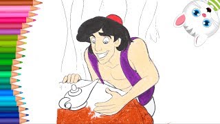 Aladdin'in Sihirli Lambası 🧞 | Boyama nasıl yapılır nasıl çizilir | Boyama ve re