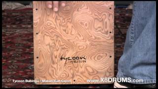 Cajon Drum Demo - Ty Percussion Bubingamakah Burl Cajon Tks-29 - X8 Drums