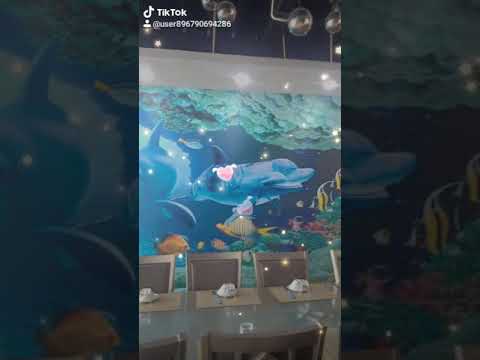 Tranh dán tường 3d tại nhà hàng Dopin