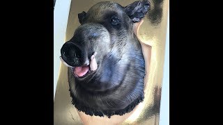 Kricky Cakes Decoration Airbrushed Boar Cake Tutorial