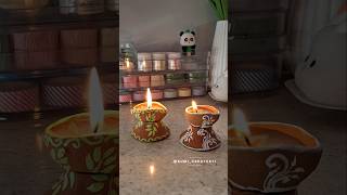 Diy Hand Painted Diya Candles Easy Diwali Decoration Idea
