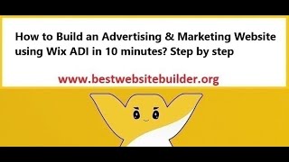How to build an Advertising & Marketing Website using Wix ADI in 10 minutes? Step by step