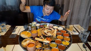 MASSIVE Plate of INDIAN FOOD (Thali) Over 30 ITEMS!!! MASSIVE Plate of INDIAN FOOD (Thali) Over 30 ITEMS!!!