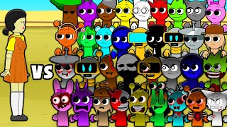 Squid Game Vs All Incredibox Sprunki Cartoon Animation