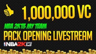 NBA 2k13 My Team, 1 Million VC Pack Opening Livestream Highlights