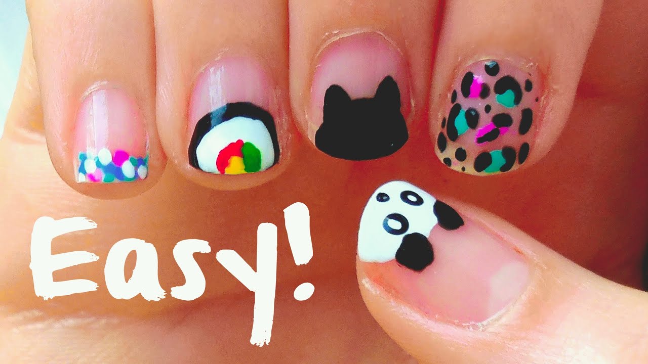 Easy nail art designs for short nails!! For beginners & DIY tools