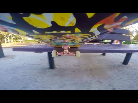 Kickflip noseslide skateboard POV