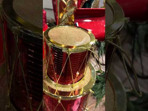 Raz Red and Gold Drum Christmas Ornaments Set of 3 4516726 Raz Red and Gold Drum Christmas Ornaments Set of 3 4516726