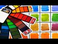 Unbox and Swatch - Fan-Pan Artist Watercolors Set Of 42 Colors with Water Brush