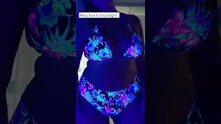 Blacklight Reactive & Reversible! #Swimweardesigner #Bikinibody #Reversible #Blacklight