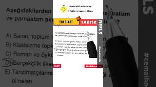 Ayt Edebiyat Soru Çözümü Taktik 34