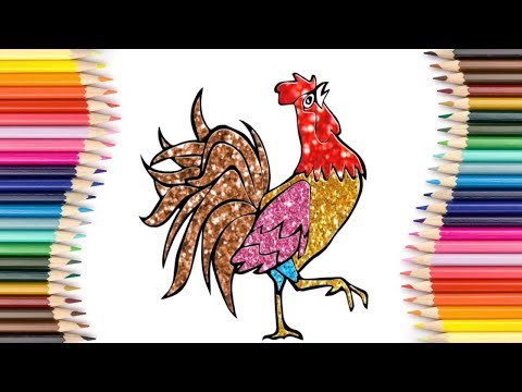 Hướng Dẫn Vẽ Và Tô Màu Con Gà Trống Đáng Yêu Tập 36