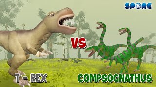 T-Rex Vs Compsognathus T-Rex Vs Dino Level Challenge S1E1 Spore