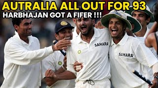 India Thrashed Australia All Out For 93 4Th Test 2004 Harbhajan Singh Cricket Bay