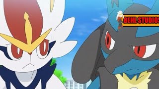 Pokemon Journeys Cinderace And Lucarios Hands Are Stuck Because Of Team Rocket.