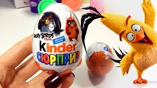 ANGRY BIRDS movie Kinder Eggs, Play-Doh, kinder surprise, Unboxing from BabyToysCollector