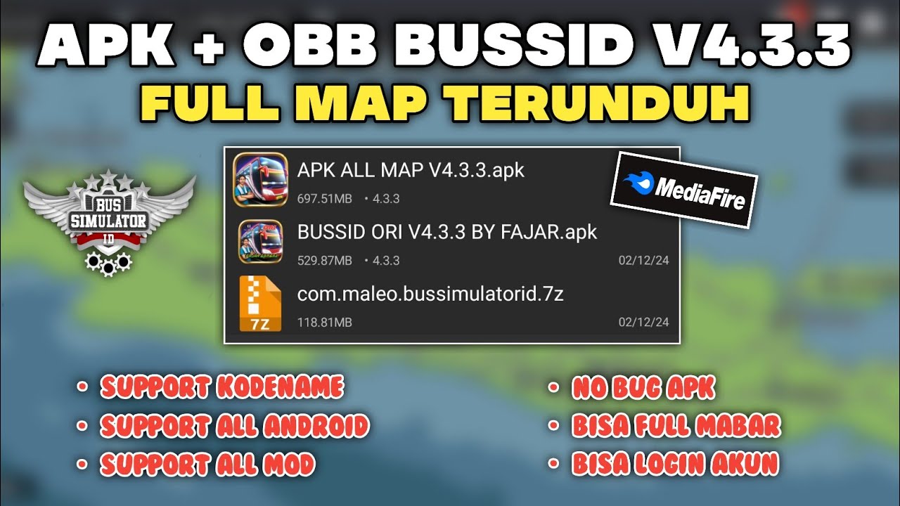 APK + OBB BUSSID V4.3.3 FULL MAP & NO BUG | SUPPORT APK + OBB BUSSID V4.3.3 FULL MAP & NO BUG | SUPPORT