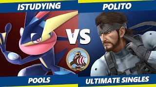 Smash Ultimate Tournament - iStudying (Greninja) Vs. Polito (Snake, Fox) Valhalla II SSBU Pools