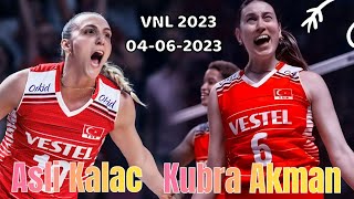 Volleyball Nations League 2023 / 04-06-2023 [Türkiye vs USA] [Kubra Akman & Asli