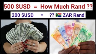How Much 500 United States Dollar In South Africa Currency Forex 200 Dollar In South African Rand