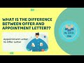 What is the difference between Offer & Appointment letter?