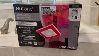 Broan-Nutone Chromacomfort Bathroom Exhaust Fan With Sensonic Bluetooth Speaker And Led Light