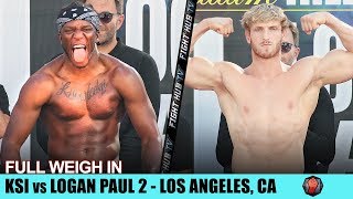 Ksi Vs. Logan Paul 2 - Full Weigh In & Face Off In Los Angeles