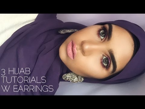 3 HIJAB TUTORIALS W EARRINGS | DOLLY DALILAH - YouTube