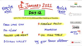 12Th January 2021 Daily Brief Srijan India One
